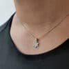 White gold Star of David diamond pendant necklace