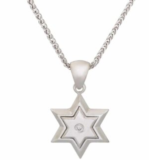 Small White Gold with Diamond Star of David