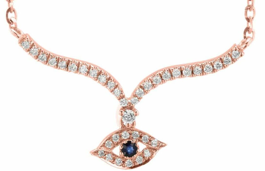 Stunning 14K Evil Eye Gold Necklace