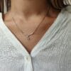 White Gold Chai Pendant with Wings and Diamonds