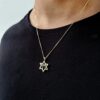 14k White and Yellow Gold with Diamonds Chai Necklace