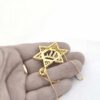 Gold Star of David pendant Chai Inside Diamonds