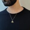 Gold Star of David pendant White Stunning