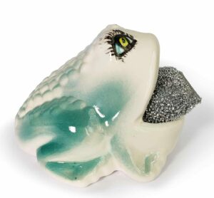 Ceramic Kitchen Sponge Holder Lady Frog Shaped