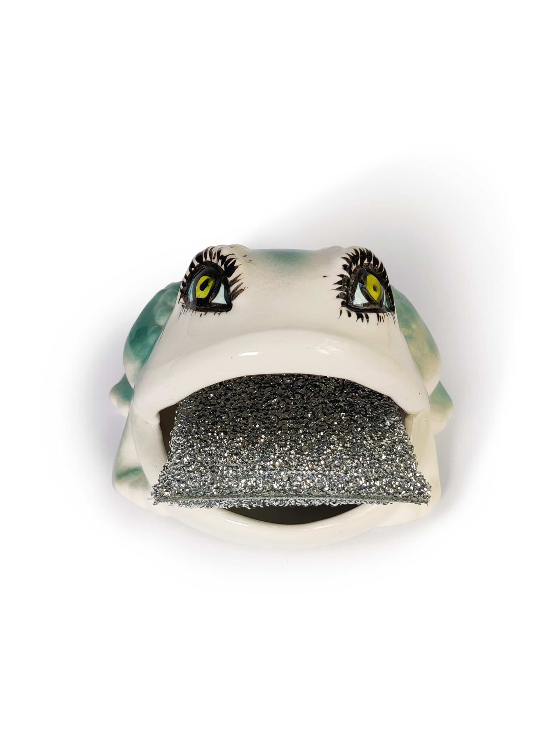 Ceramic Kitchen Sponge Holder Lady Frog Shaped