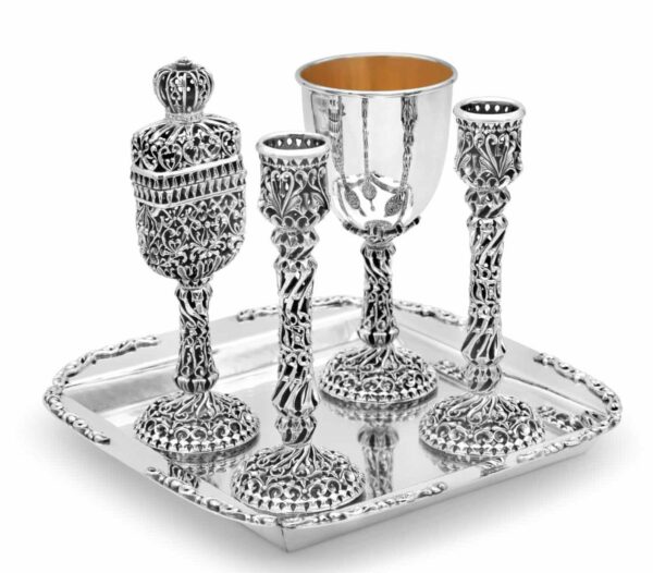 Luxurious Complete Vintage Silver Havdalah Set