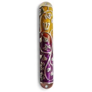 One-of-a-Kind Colorful Mezuzah with Fig Decorations
