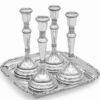 Sterling Silver Two Pairs of Filigree Candlesticks Set