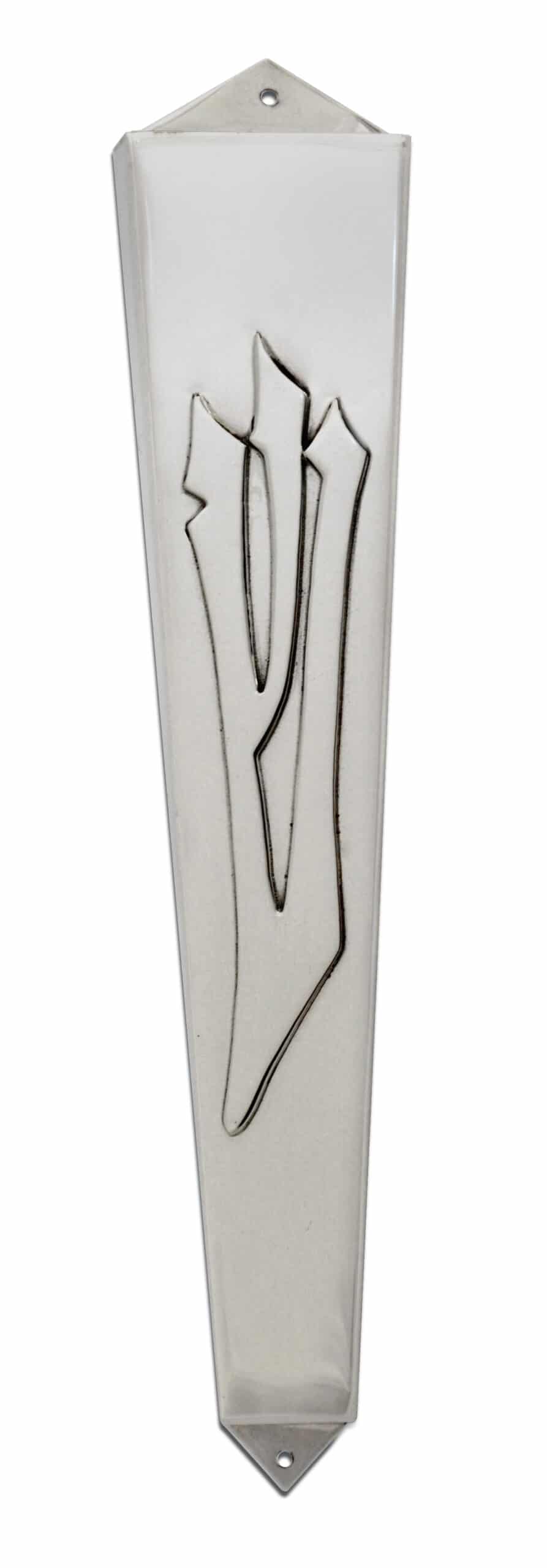 Vintage Inspired Silver Triangle Mezuzah Case