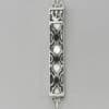 Rectangular Silver Mezuzah Case with Natural Amethyst Stones