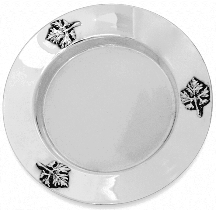 Traditional Classic Sterling Silver Leaves Shaped Plate