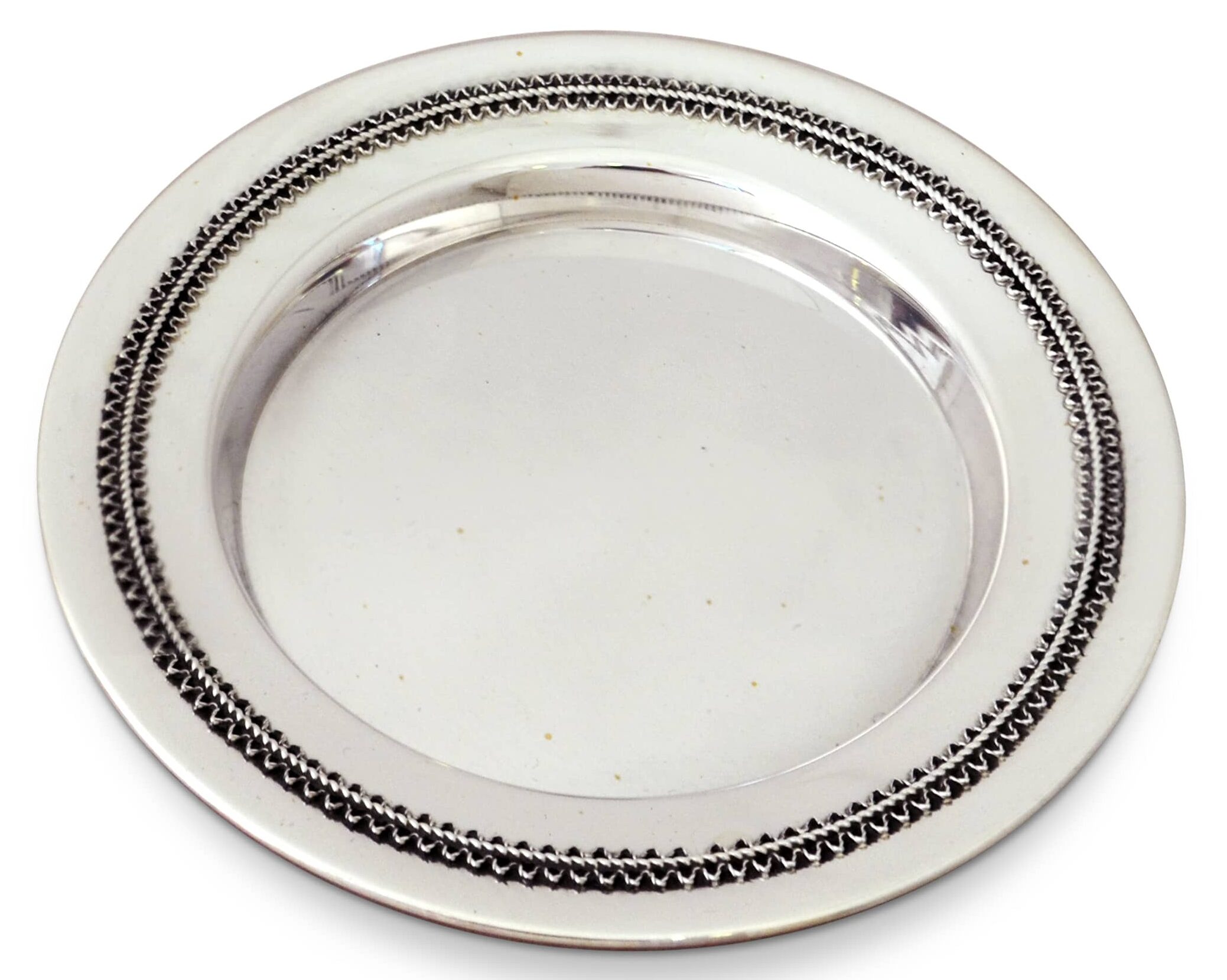 Unique Sterling Silver Plate with Filigree Decorations