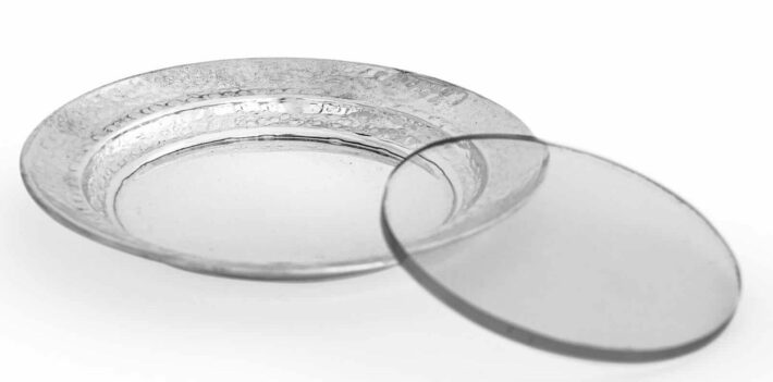 Small Sterling Silver Hammered Plate for Kiddush Cup