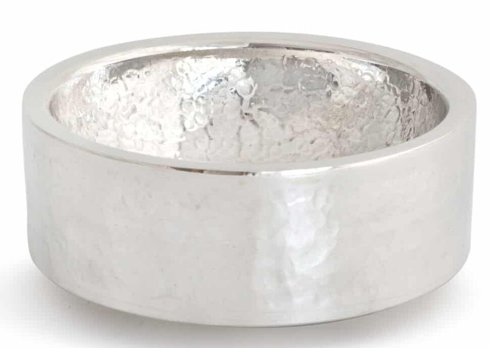 Extra Deep Sterling Silver Hammered Plate for Kiddush Cup