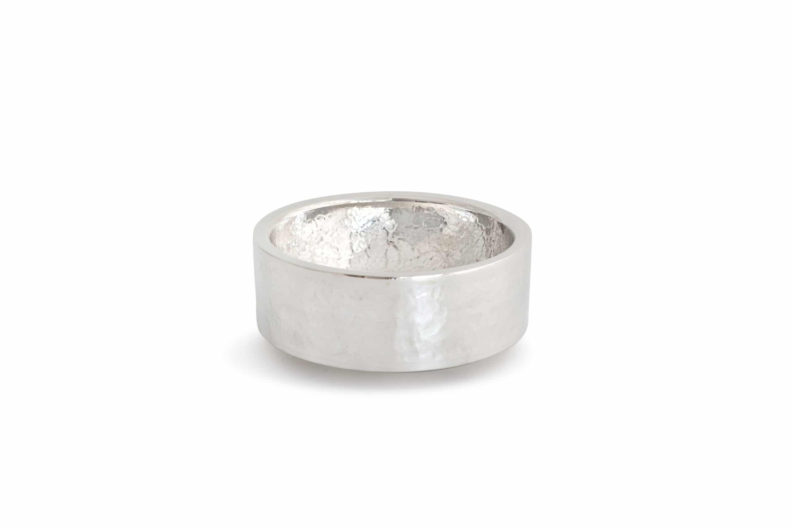 Extra Deep Sterling Silver Hammered Plate for Kiddush Cup