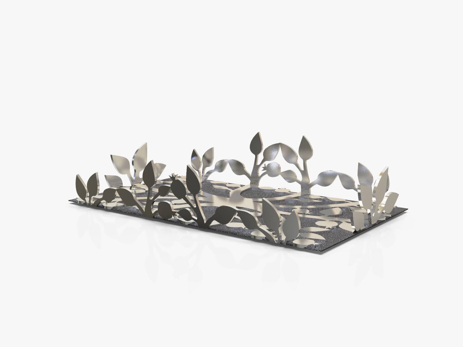 Beautiful Floral Sterling Silver Tray