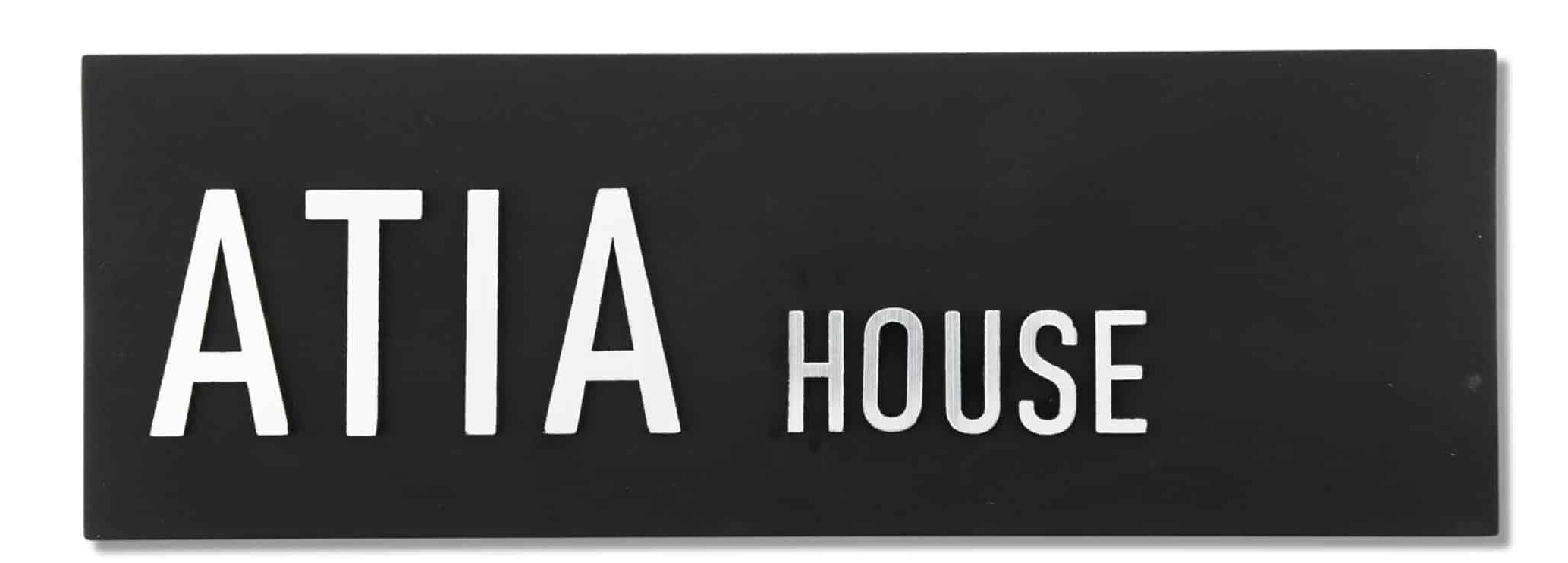 Concrete Family House Sign in English