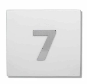 Gray Concrete Home Number Gold Paint Sign