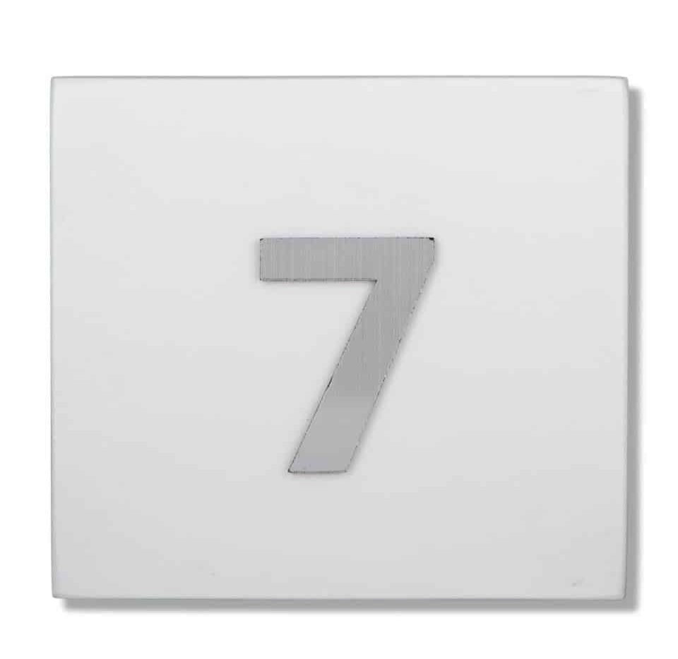 Gray Concrete Home Number Gold Paint Sign