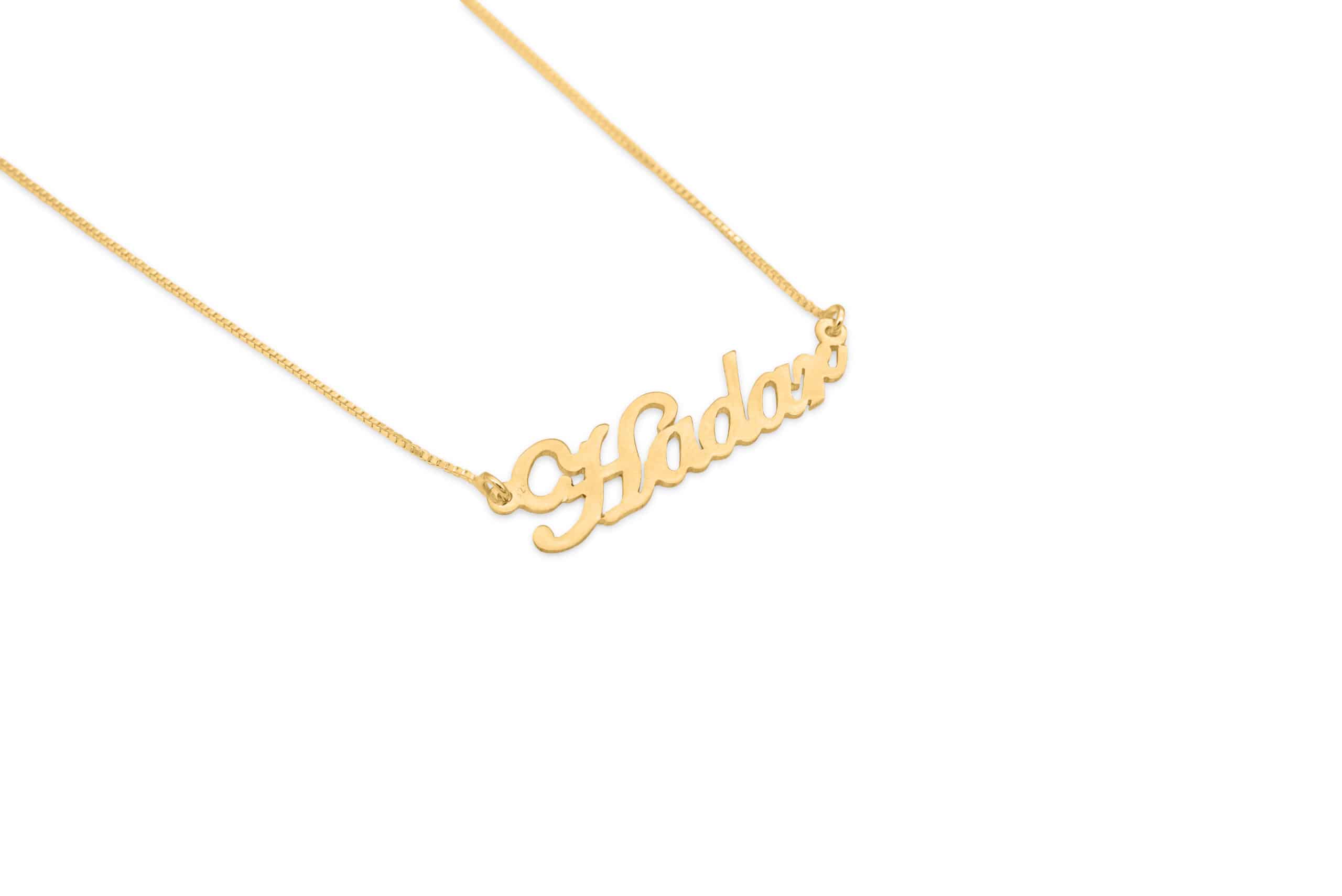 Fashionable Cursive English Name Gold Necklace
