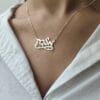 Cursive Hebrew Stylish Name Necklace