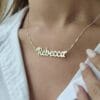 Elegant English Custom Name Gold Necklace