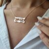 Silver Custom Name Necklace with Heart