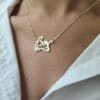 Stylish Cursive Hebrew Name Silver Necklace