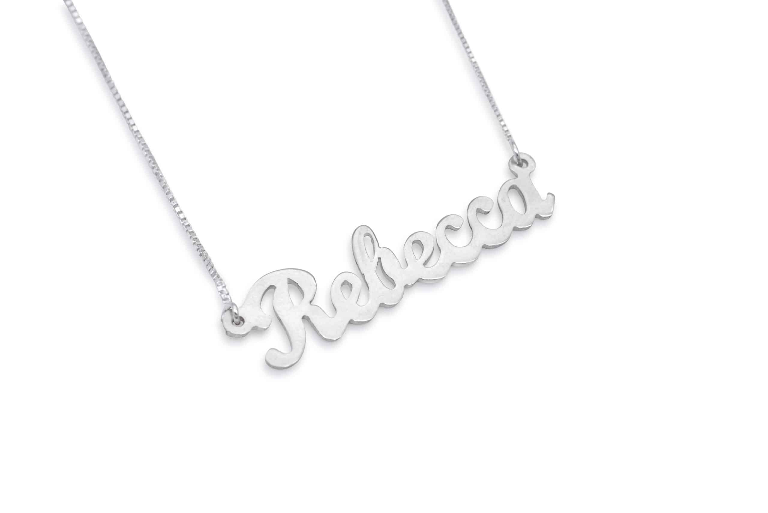 Cursive English Name Sterling Silver Necklace