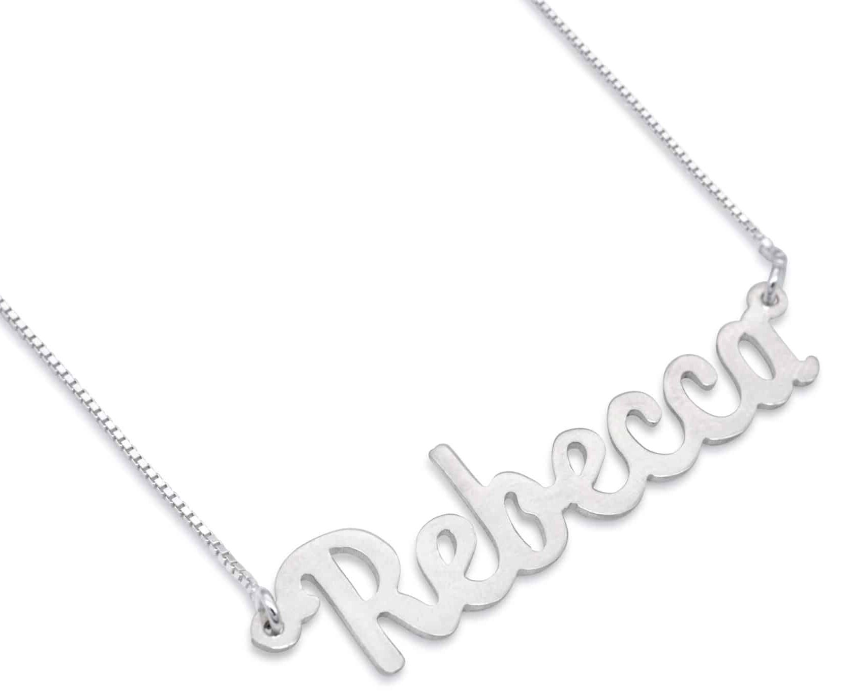 Elegant English Custom Name Silver Necklace