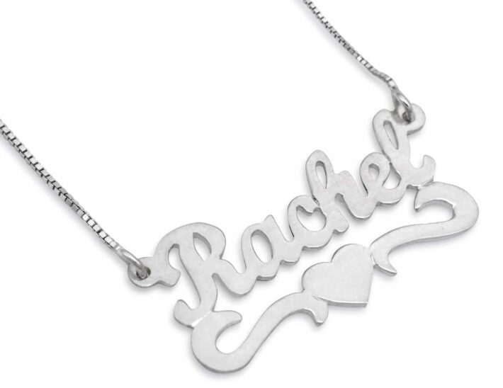 Custom English Name Love Silver Necklace