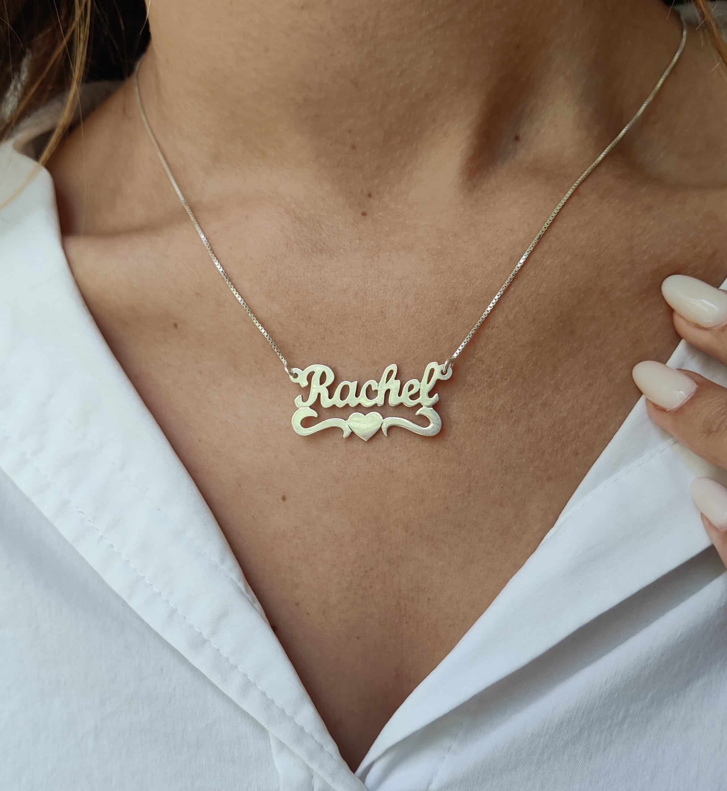 Custom English Name Love Silver Necklace