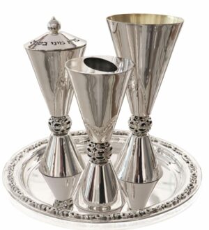 Sterling Silver Havdalah Set with Blessing and Filigree