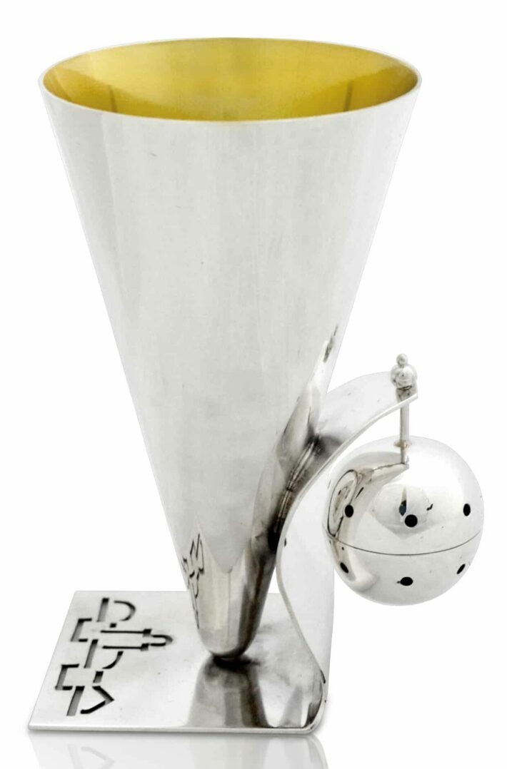Unique 925 Sterling Silver Kiddush Cup with Besamim Box