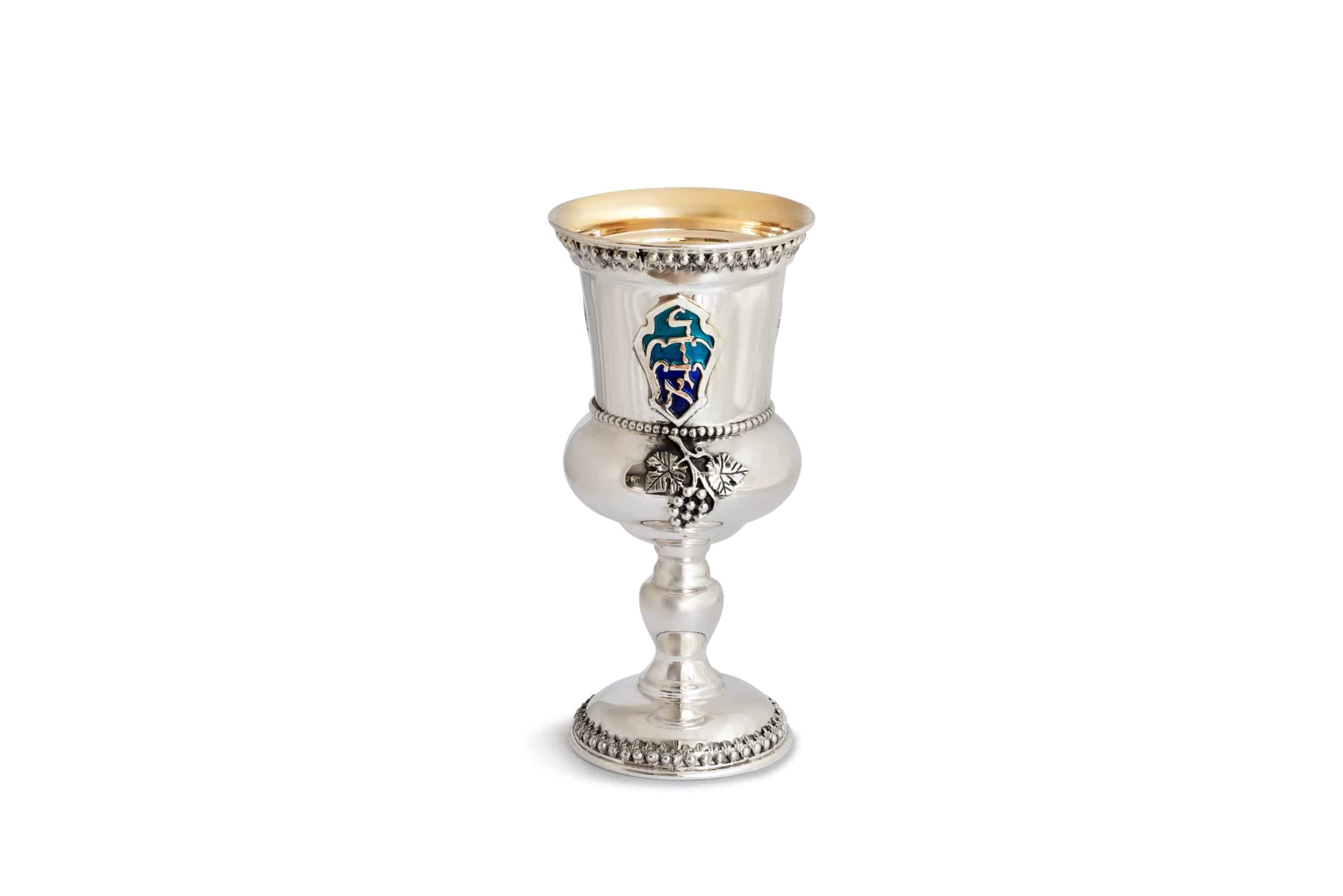 Extra Large Eliyahu Kiddush Cup with Grapes design