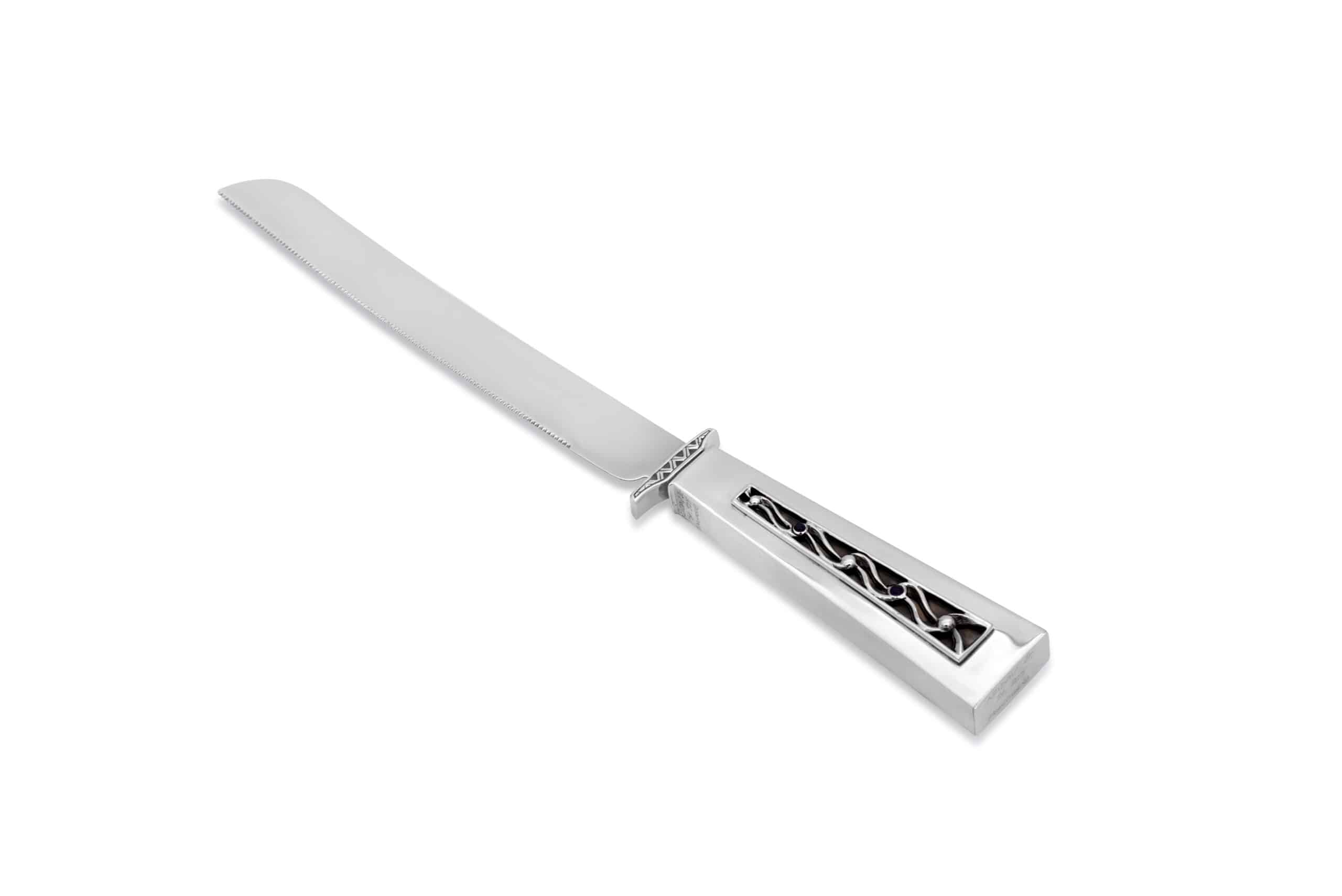 Contemporary Sterling Silver Hollow Challah Knife