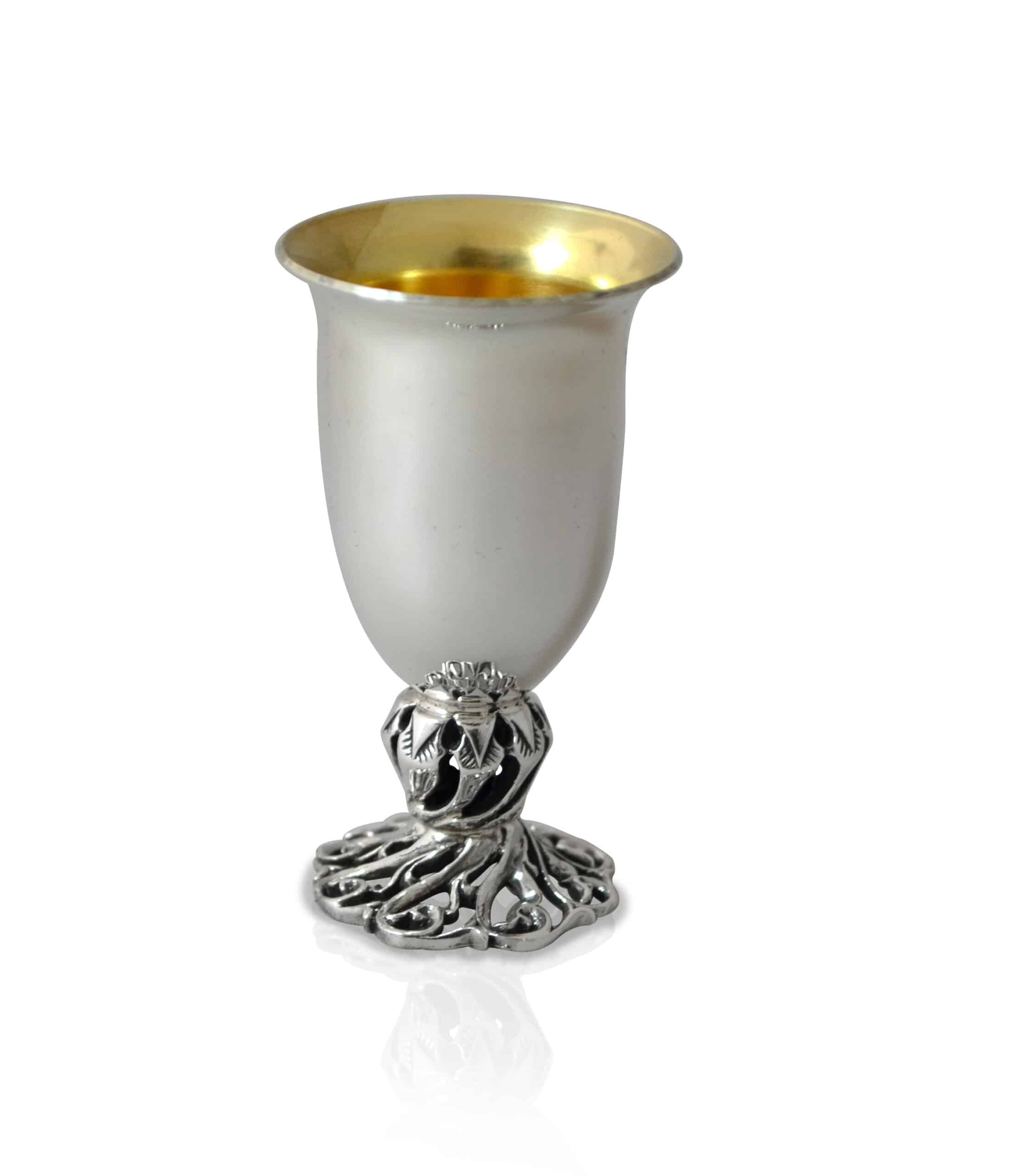Classic Small Kiddush Cup with a Unique Stem