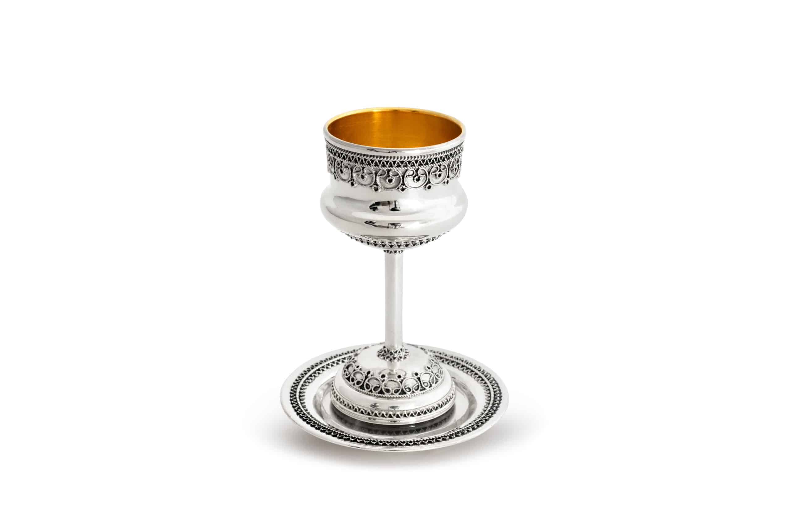 Personalized 925 Sterling Silver Small Kiddush Cup
