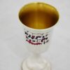 Unique 925 Sterling Silver Red & Pink Baby Kiddush Cup