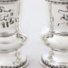 Unique Curved Silver Petite Kiddush Cup with Filigree Design