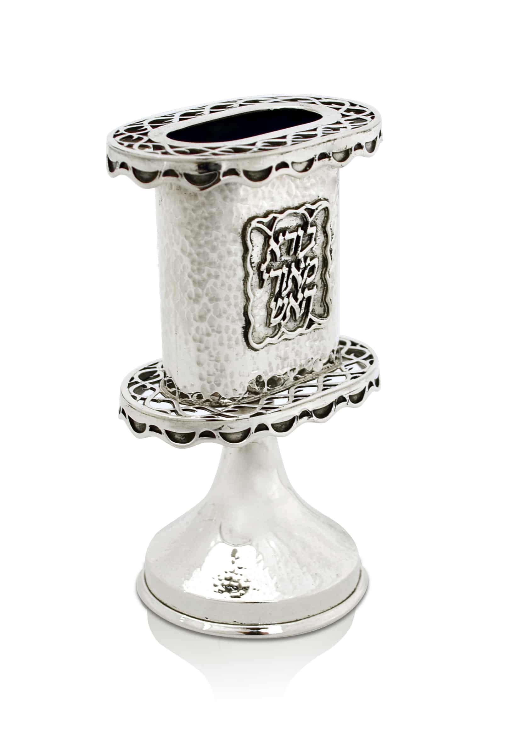 HammeredHavdalah Candle Holder Made of 925 Sterling Silver
