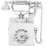Vintage Inspired Phone with Filigree & Solid Silver Chain