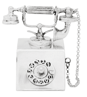 Vintage Inspired Phone with Filigree & Solid Silver Chain