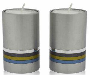 Round Shaped Aluminum Candlesticks with Colorful Rings