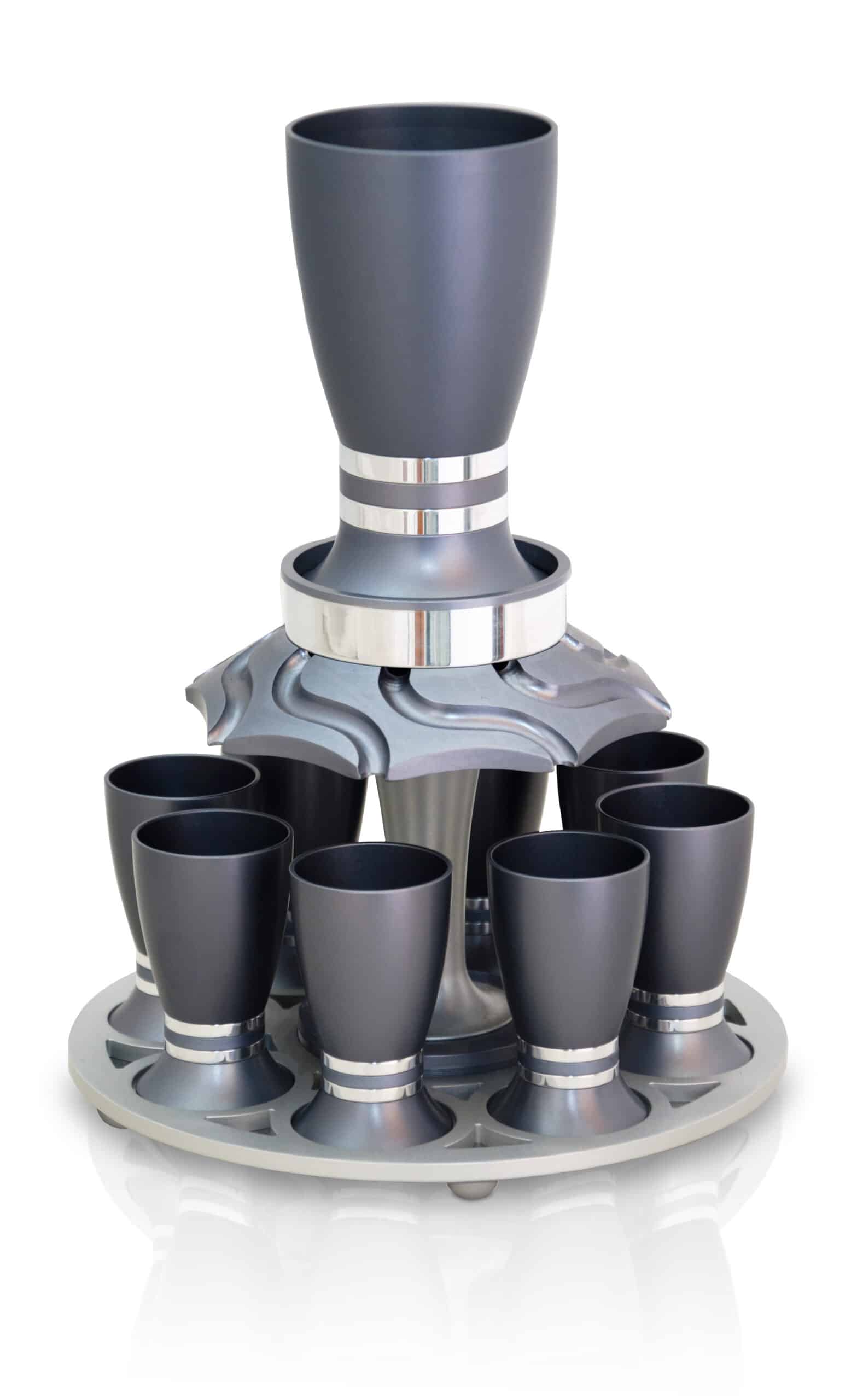 Aluminum Wine Fountain Set Egg-Shaped Cups