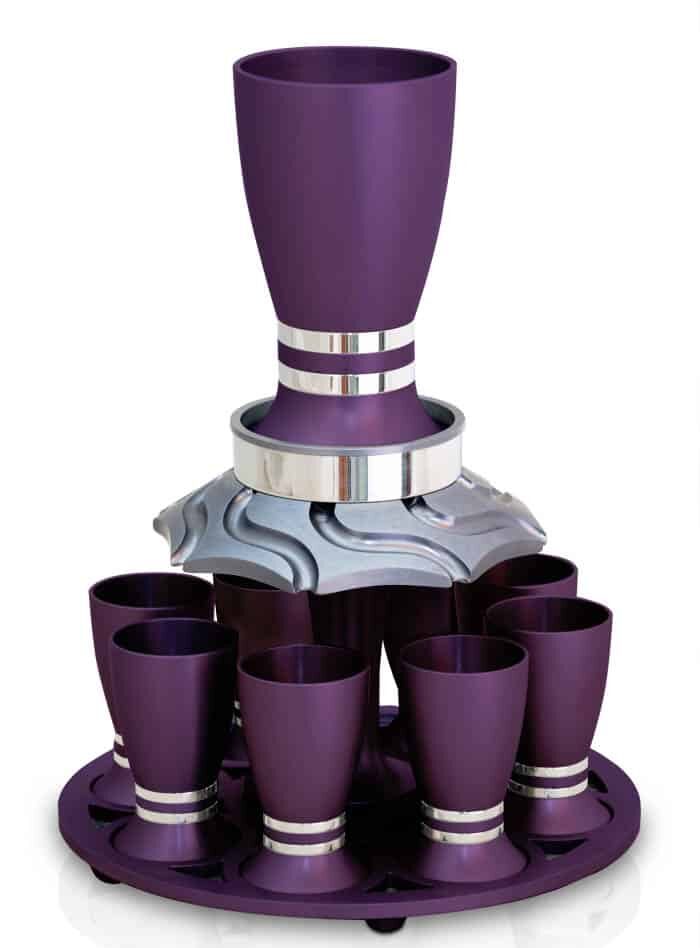 Aluminum Wine Fountain Set Egg-Shaped Cups