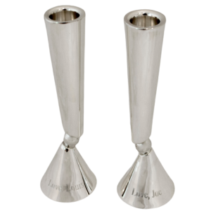 Personalized Classic Long 925 Sterling Silver Candlesticks