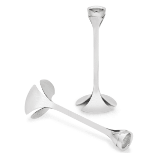 Contemporary Flower-Shaped Sterling Silver Candlesticks