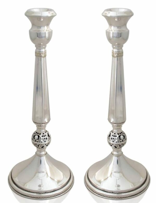 Neoclassical Ancient Inspired Sterling Silver Candlesticks