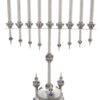 Luxurious Traditional Menorah with Dreidels and Amethyst